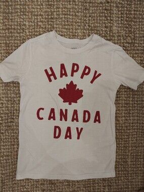 Carter's White Tee with Red Canada Day Maple Leaf